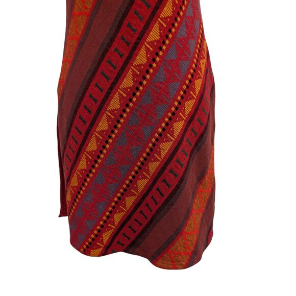 Westside Womens Sz M Red Aztec Geometric Embroidered Sleeveless Tunic Top Dress - Picture 6 of 11